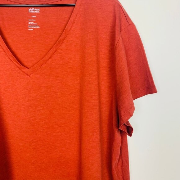 Girlfriend Collective | NWOT Lava Cupro V-Neck Short Sleeve Tee XXXLarge - Picture 5 of 6